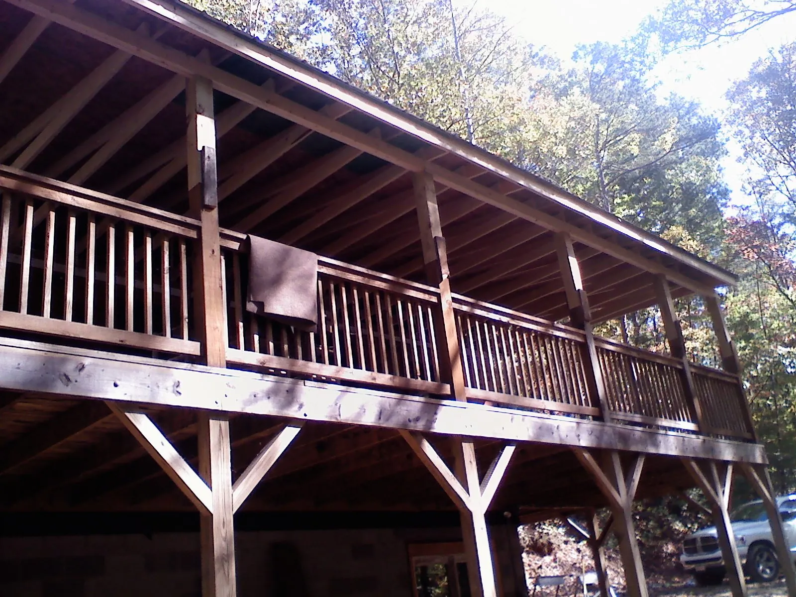 Timber framing under a new elevated porch and deck — Roof Leak Repair in Fairmount by Roofing Brothers